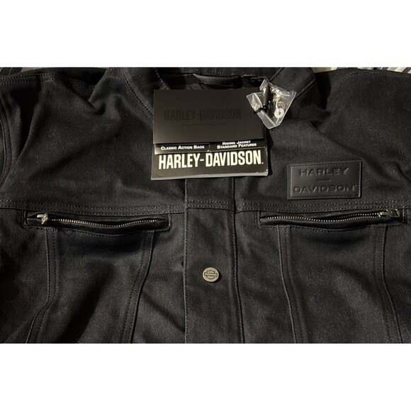 Harley Davidson Jacket 3XL Chisel Denim Trucker Riding Black Men's 98118-23VM/ - Picture 9 of 9